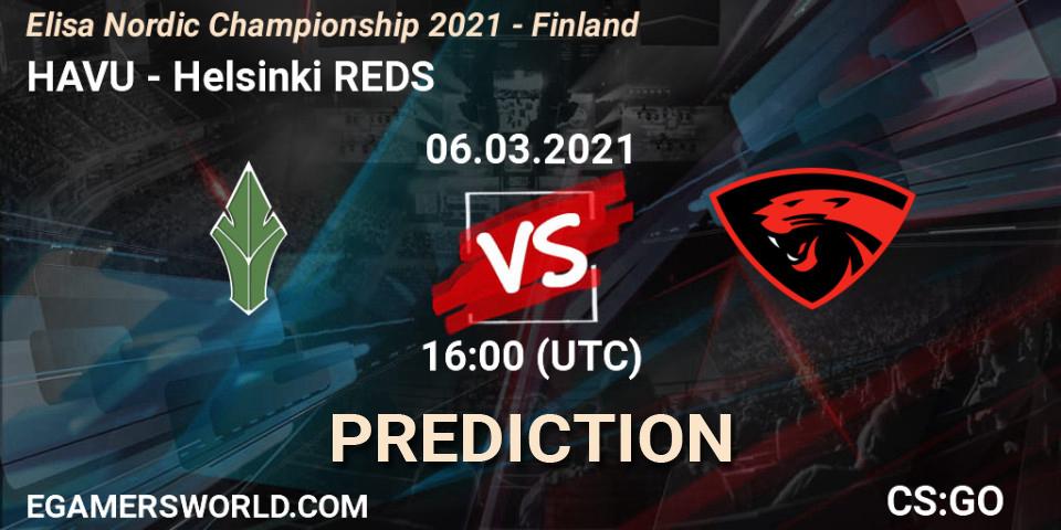HAVU - Helsinki REDS: Maç tahminleri. 06.03.2021 at 16:05, Counter-Strike (CS2), Elisa Nordic Championship 2021 - Finland