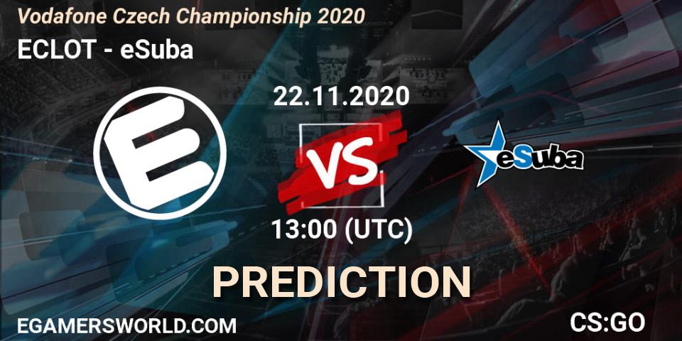 ECLOT - eSuba: Maç tahminleri. 22.11.2020 at 13:00, Counter-Strike (CS2), Vodafone Czech Championship 2020
