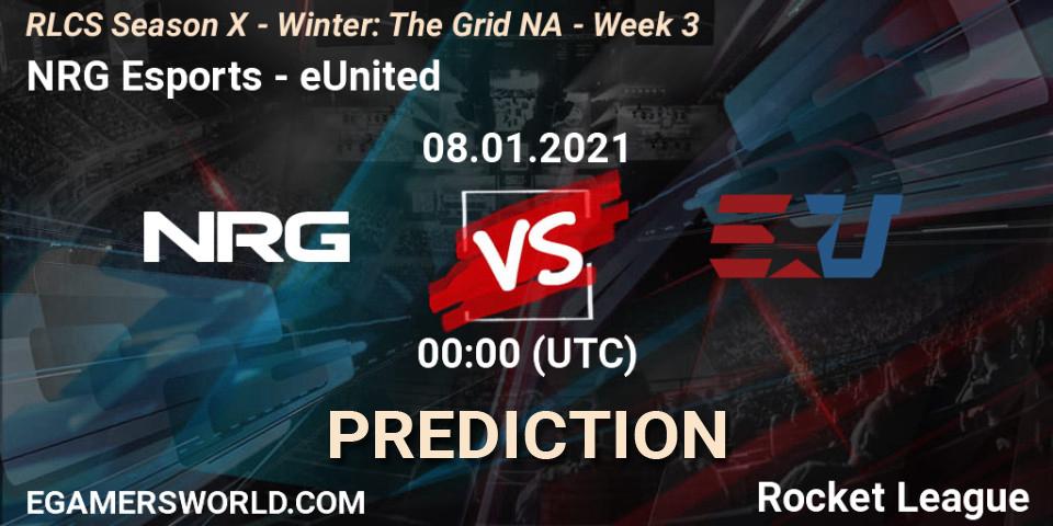 NRG Esports - eUnited: Maç tahminleri. 15.01.2021 at 00:00, Rocket League, RLCS Season X - Winter: The Grid NA - Week 3