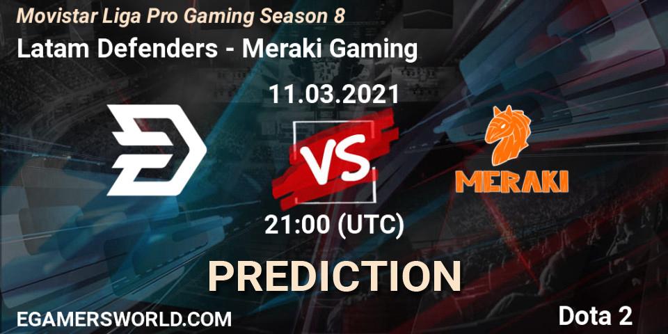 Latam Defenders - Meraki Gaming: Maç tahminleri. 11.03.2021 at 21:03, Dota 2, Movistar Liga Pro Gaming Season 8