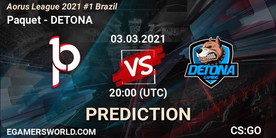 Paquetá - DETONA: Maç tahminleri. 03.03.2021 at 20:00, Counter-Strike (CS2), Aorus League 2021 #1 Brazil