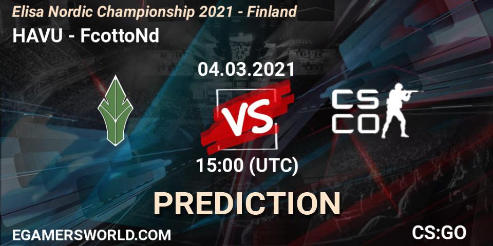 HAVU - FcottoNd: Maç tahminleri. 04.03.2021 at 15:00, Counter-Strike (CS2), Elisa Nordic Championship 2021 - Finland