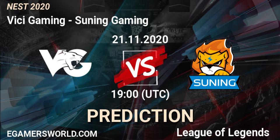 Vici Gaming - Suning Gaming: Maç tahminleri. 21.11.2020 at 06:00, LoL, NEST 2020