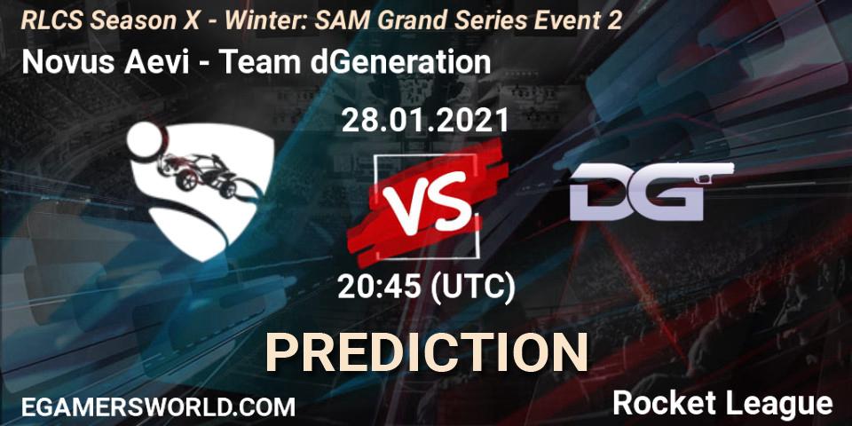 Novus Aevi - Team dGeneration: Maç tahminleri. 28.01.2021 at 20:45, Rocket League, RLCS Season X - Winter: SAM Grand Series Event 2