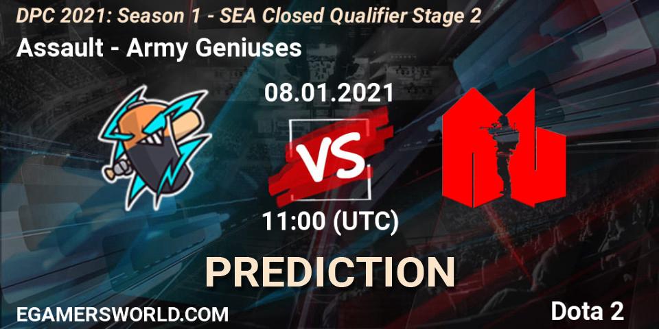 Assault - Army Geniuses: Maç tahminleri. 08.01.2021 at 11:30, Dota 2, DPC 2021: Season 1 - SEA Closed Qualifier Stage 2