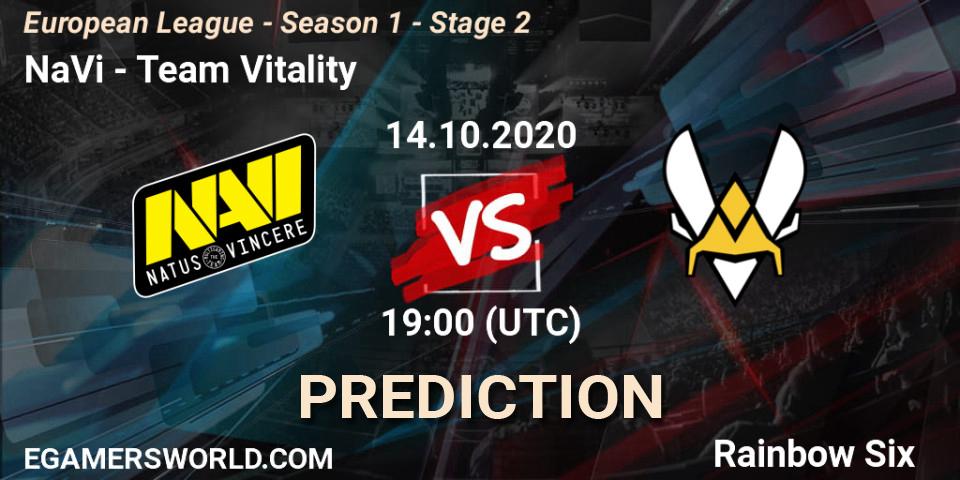 NaVi - Team Vitality: Maç tahminleri. 14.10.2020 at 19:00, Rainbow Six, European League - Season 1 - Stage 2