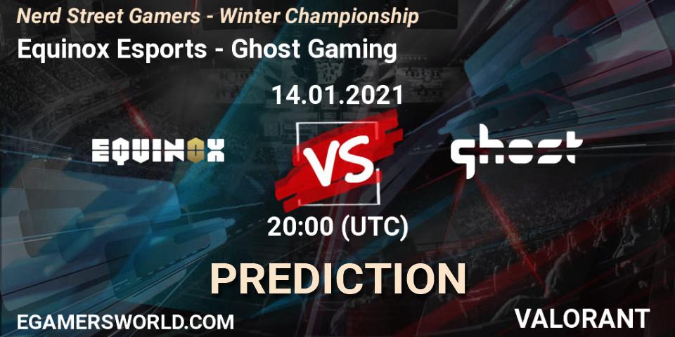 Equinox Esports - Ghost Gaming: Maç tahminleri. 14.01.2021 at 21:45, VALORANT, Nerd Street Gamers - Winter Championship