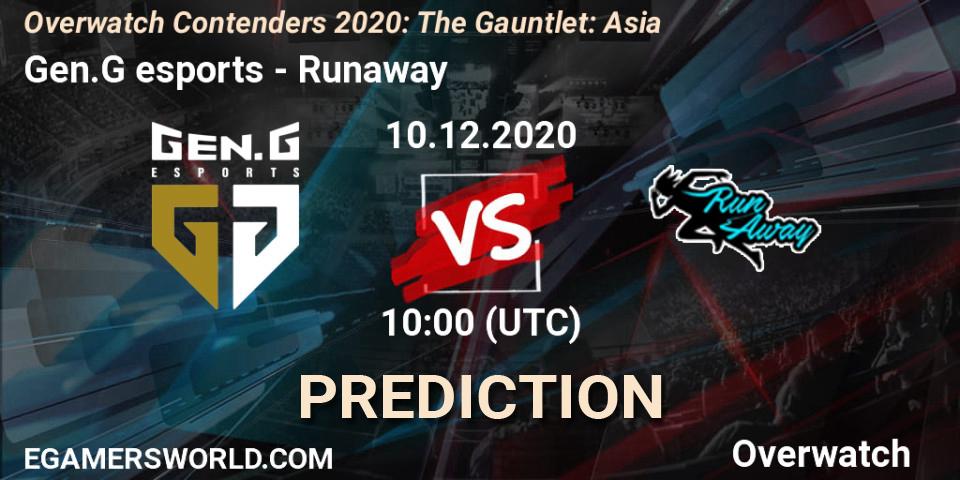 Gen.G esports - Runaway: Maç tahminleri. 10.12.20, Overwatch, Overwatch Contenders 2020: The Gauntlet: Asia