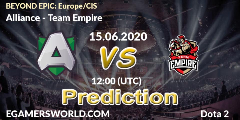 Alliance - Team Empire: Maç tahminleri. 15.06.2020 at 12:16, Dota 2, BEYOND EPIC: Europe/CIS