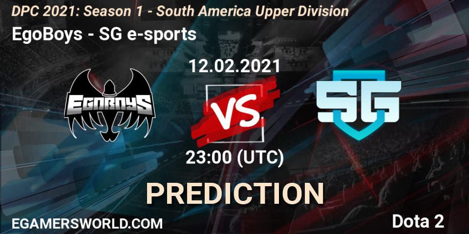 EgoBoys - SG e-sports: Maç tahminleri. 12.02.2021 at 23:00, Dota 2, DPC 2021: Season 1 - South America Upper Division