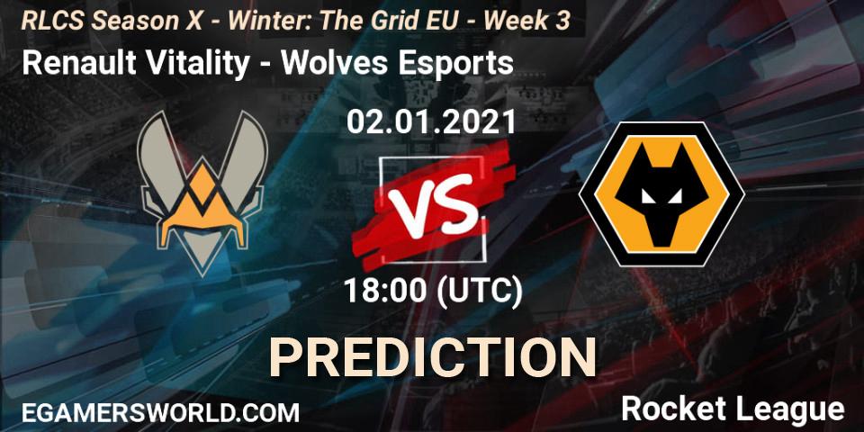 Renault Vitality - Wolves Esports: Maç tahminleri. 02.01.21, Rocket League, RLCS Season X - Winter: The Grid EU - Week 3