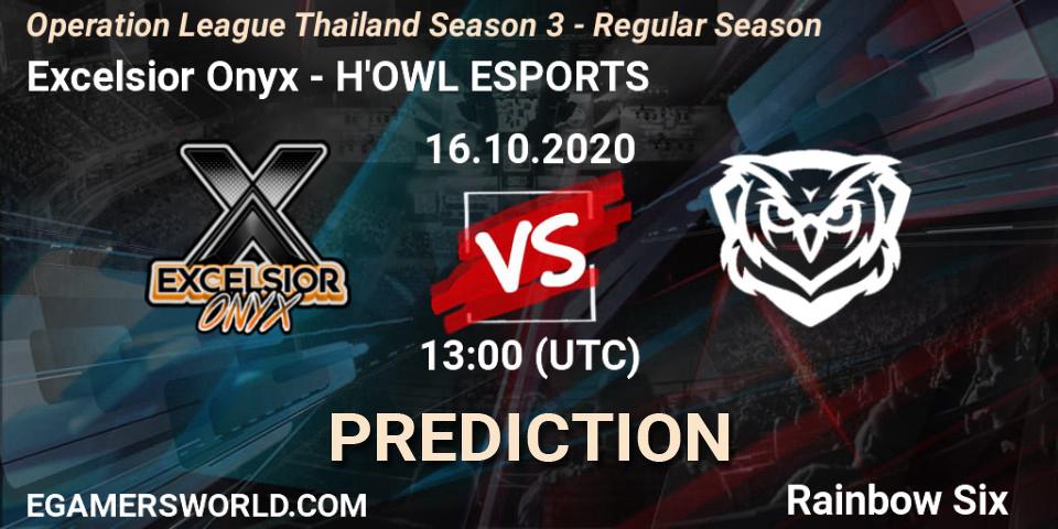 Excelsior Onyx - H'OWL ESPORTS: Maç tahminleri. 16.10.2020 at 13:00, Rainbow Six, Operation League Thailand Season 3 - Regular Season