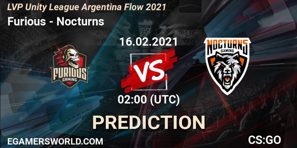 Furious - Nocturns: Maç tahminleri. 16.02.2021 at 02:00, Counter-Strike (CS2), LVP Unity League Argentina Apertura 2021