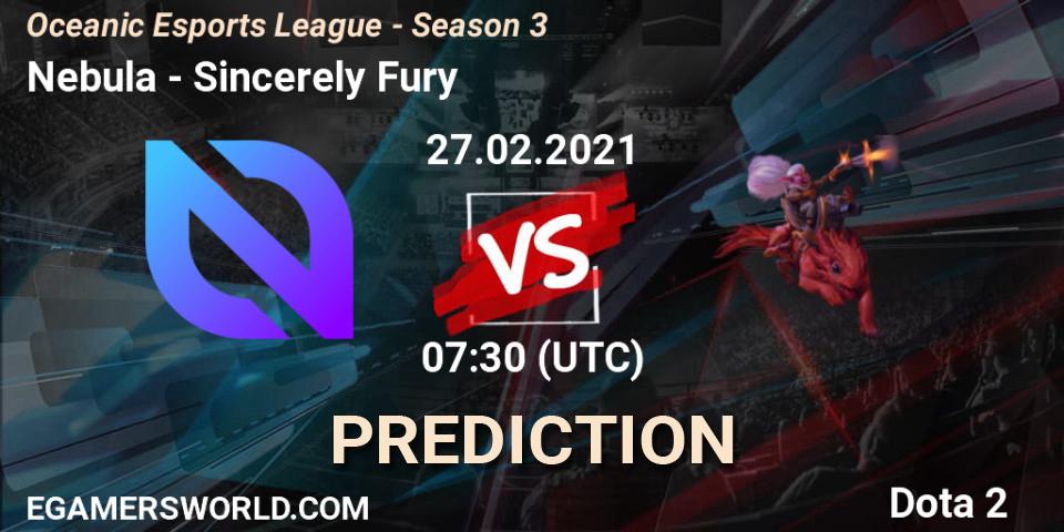Nebula - Sincerely Fury: Maç tahminleri. 27.02.2021 at 07:53, Dota 2, Oceanic Esports League - Season 3