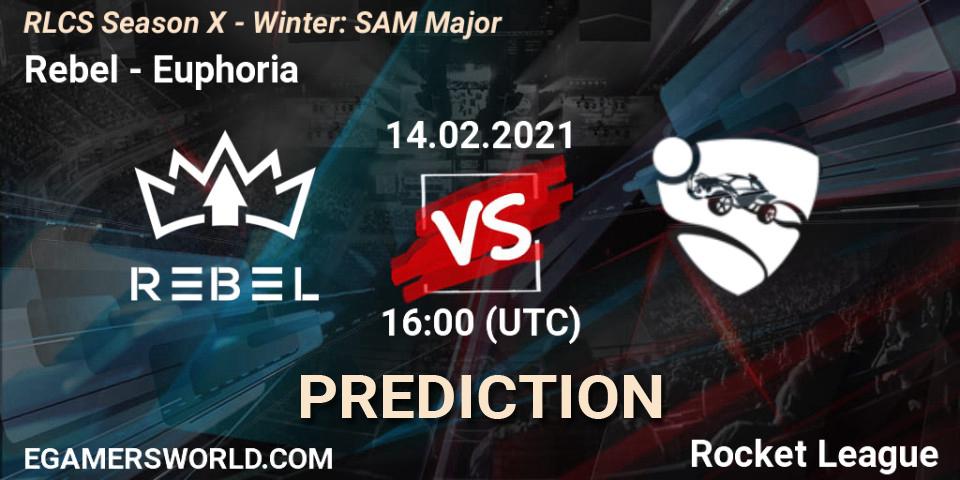 Rebel - Euphoria: Maç tahminleri. 14.02.2021 at 16:00, Rocket League, RLCS Season X - Winter: SAM Major