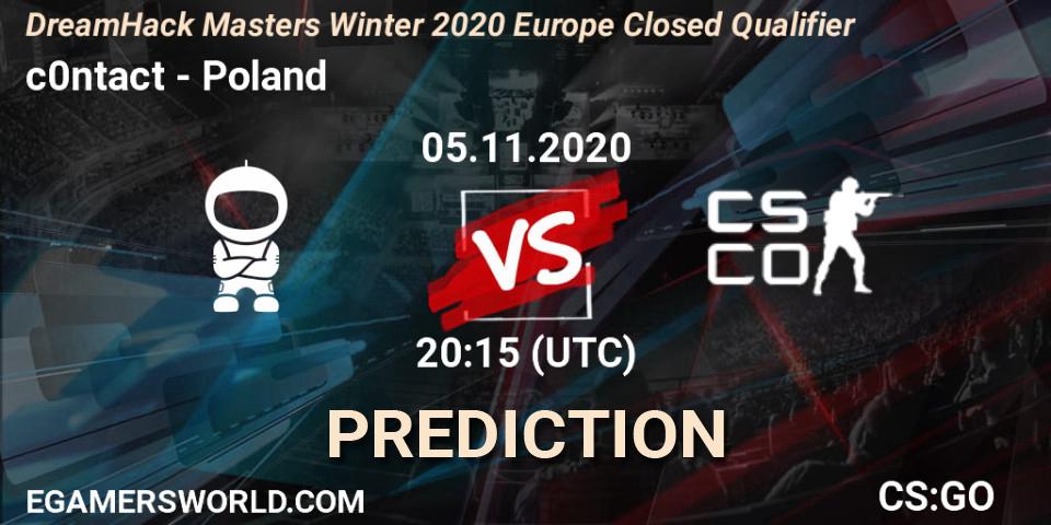 c0ntact - Poland: Maç tahminleri. 05.11.2020 at 20:30, Counter-Strike (CS2), DreamHack Masters Winter 2020 Europe Closed Qualifier
