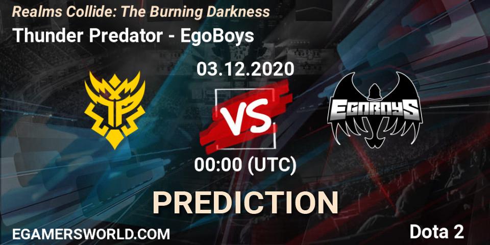 Thunder Predator - EgoBoys: Maç tahminleri. 02.12.20, Dota 2, Realms Collide: The Burning Darkness