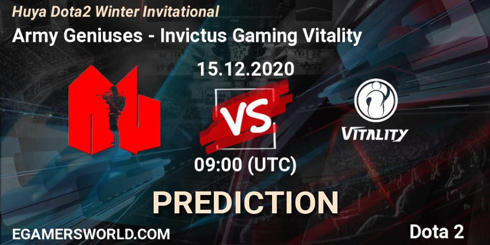 Army Geniuses - Invictus Gaming Vitality: Maç tahminleri. 15.12.2020 at 09:11, Dota 2, Huya Dota2 Winter Invitational