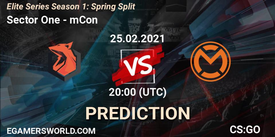Sector One - mCon: Maç tahminleri. 25.02.2021 at 20:00, Counter-Strike (CS2), Elite Series Season 1: Spring Split