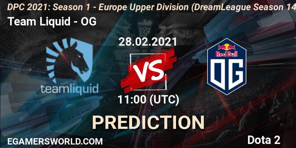 Team Liquid - OG: Maç tahminleri. 28.02.2021 at 10:55, Dota 2, DPC 2021: Season 1 - Europe Upper Division (DreamLeague Season 14)