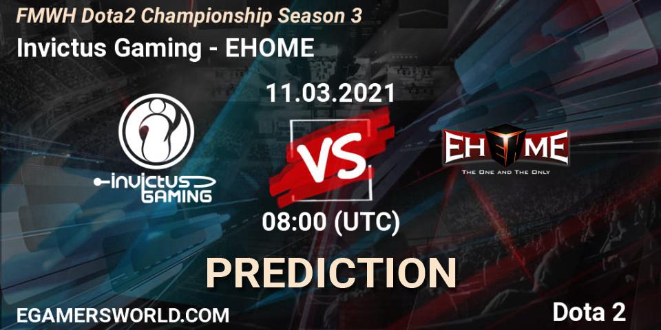 Invictus Gaming - EHOME: Maç tahminleri. 09.03.2021 at 08:02, Dota 2, FMWH Dota2 Championship Season 3