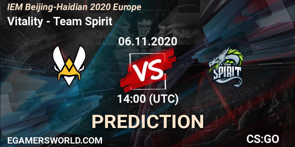Vitality - Team Spirit: Maç tahminleri. 06.11.2020 at 14:00, Counter-Strike (CS2), IEM Beijing-Haidian 2020 Europe