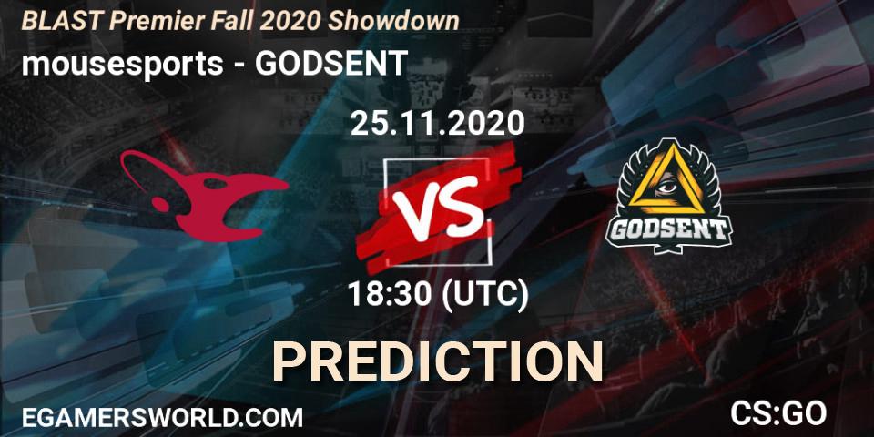 mousesports - GODSENT: Maç tahminleri. 25.11.2020 at 12:30, Counter-Strike (CS2), BLAST Premier Fall 2020 Showdown