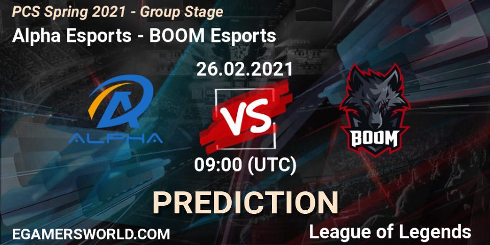 Alpha Esports - BOOM Esports: Maç tahminleri. 26.02.2021 at 09:00, LoL, PCS Spring 2021 - Group Stage