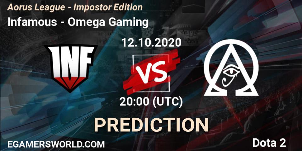Infamous - Omega Gaming: Maç tahminleri. 12.10.2020 at 23:30, Dota 2, Aorus League - Impostor Edition