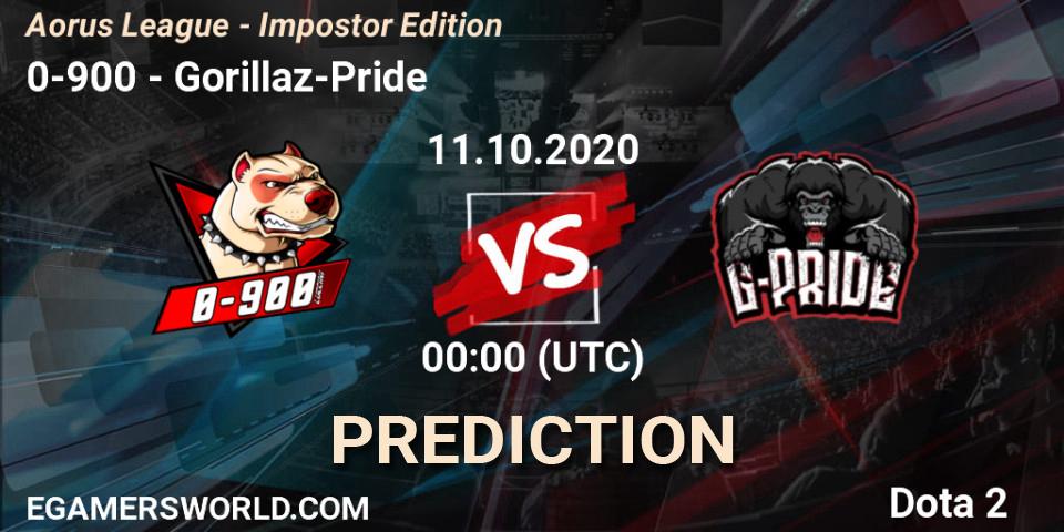 0-900 - Gorillaz-Pride: Maç tahminleri. 11.10.2020 at 00:19, Dota 2, Aorus League - Impostor Edition