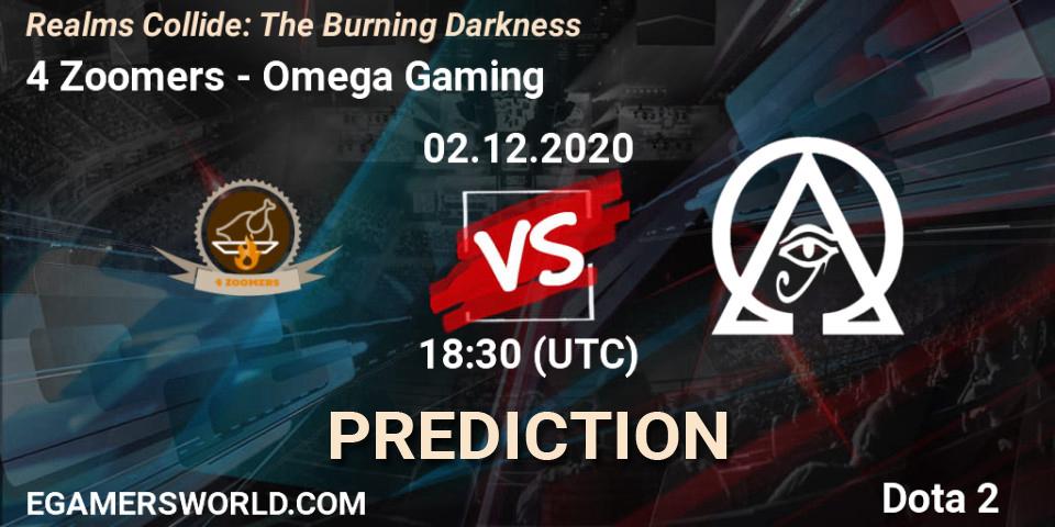 4 Zoomers - Omega Gaming: Maç tahminleri. 02.12.2020 at 20:09, Dota 2, Realms Collide: The Burning Darkness