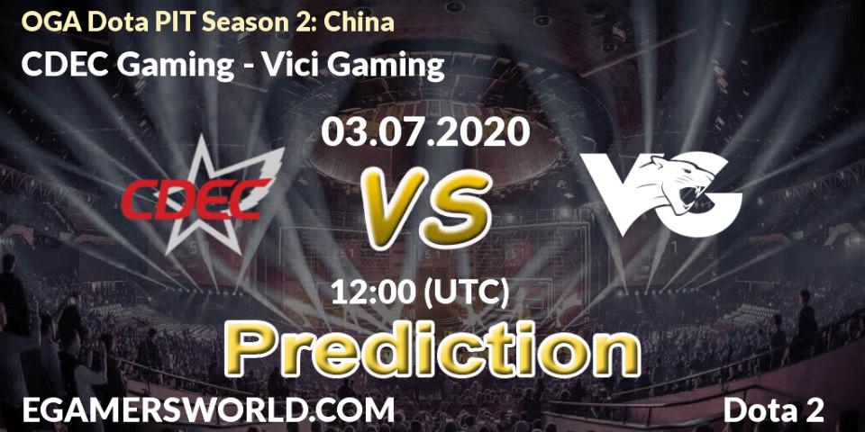 CDEC Gaming - Vici Gaming: Maç tahminleri. 03.07.2020 at 12:37, Dota 2, OGA Dota PIT Season 2: China