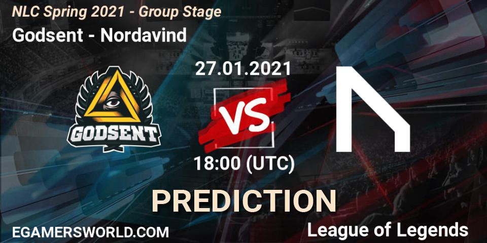 Godsent - Nordavind: Maç tahminleri. 27.01.2021 at 18:00, LoL, NLC Spring 2021 - Group Stage