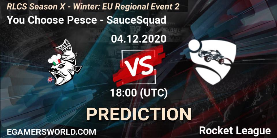 You Choose Pesce - SauceSquad: Maç tahminleri. 04.12.2020 at 18:00, Rocket League, RLCS Season X - Winter: EU Regional Event 2