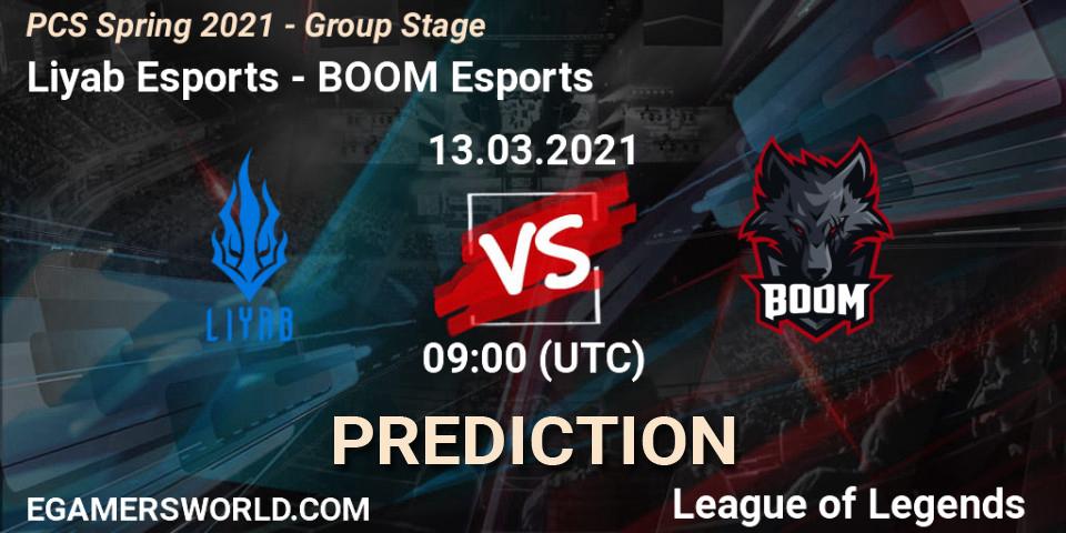 Liyab Esports - BOOM Esports: Maç tahminleri. 13.03.2021 at 09:00, LoL, PCS Spring 2021 - Group Stage