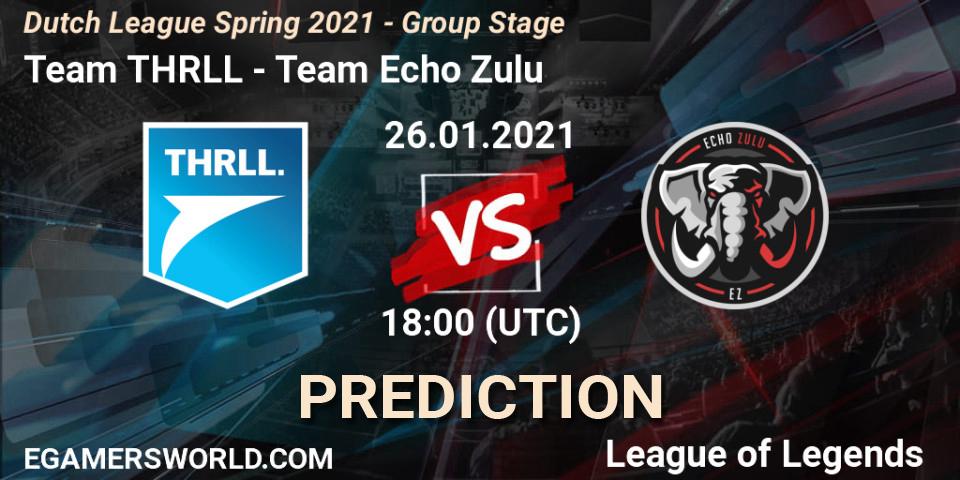 Team THRLL - Team Echo Zulu: Maç tahminleri. 26.01.2021 at 18:00, LoL, Dutch League Spring 2021 - Group Stage