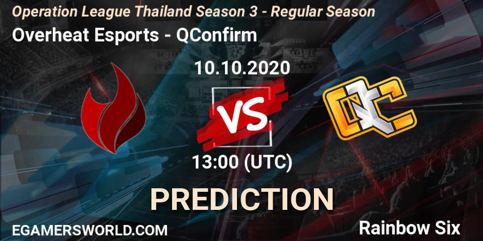 Overheat Esports - QConfirm: Maç tahminleri. 10.10.2020 at 13:00, Rainbow Six, Operation League Thailand Season 3 - Regular Season