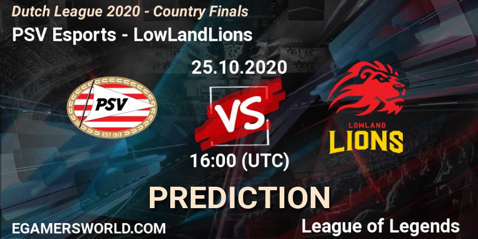 PSV Esports - LowLandLions: Maç tahminleri. 25.10.2020 at 17:03, LoL, Dutch League 2020 - Country Finals