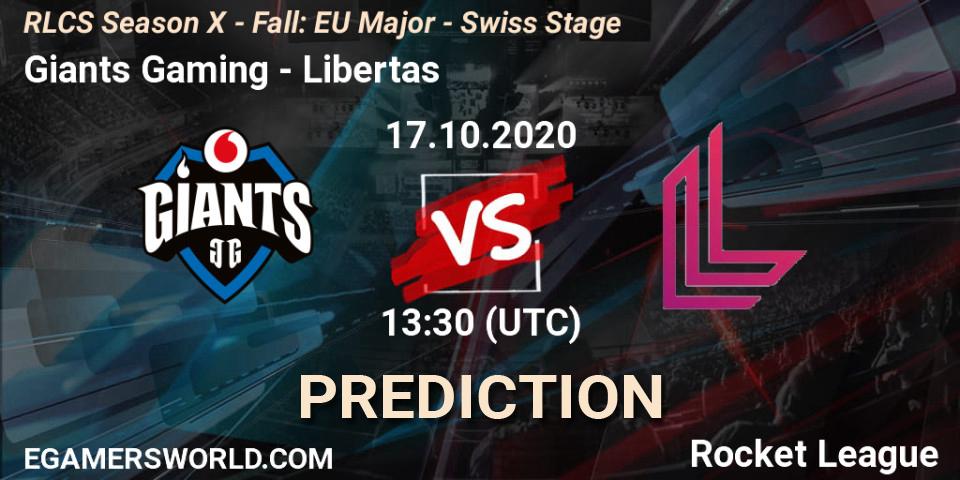 Giants Gaming - Libertas: Maç tahminleri. 17.10.2020 at 13:30, Rocket League, RLCS Season X - Fall: EU Major - Swiss Stage