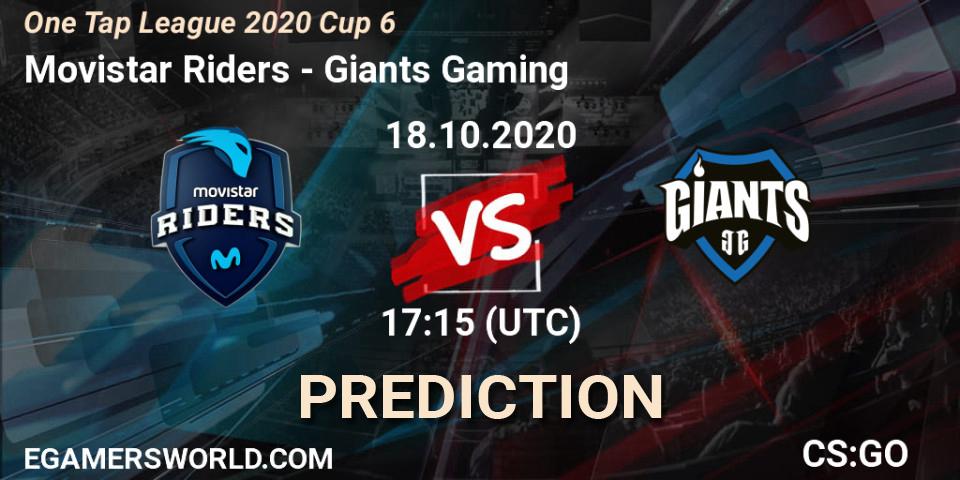 Movistar Riders - Giants Gaming: Maç tahminleri. 18.10.2020 at 17:25, Counter-Strike (CS2), One Tap League 2020 Cup 6