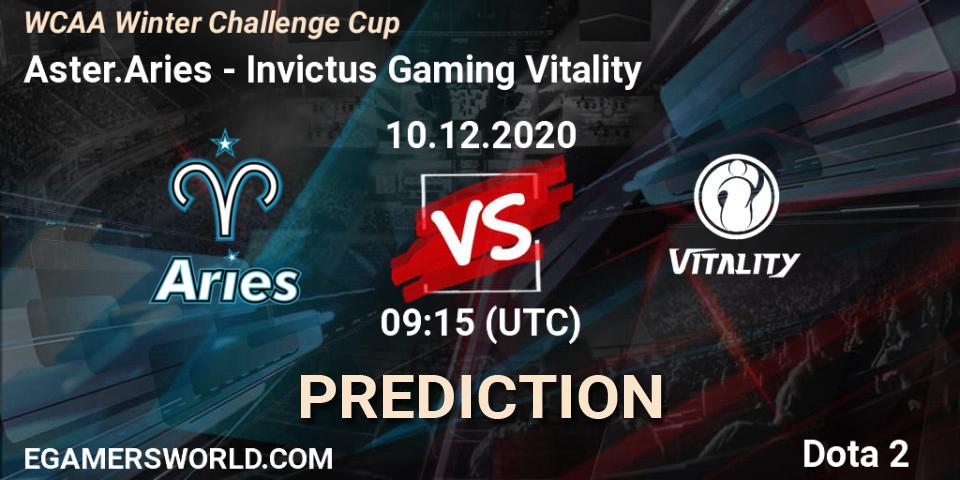 Aster.Aries - Invictus Gaming Vitality: Maç tahminleri. 10.12.2020 at 09:16, Dota 2, WCAA Winter Challenge Cup