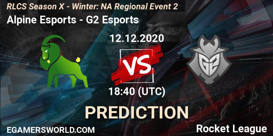 Alpine Esports - G2 Esports: Maç tahminleri. 12.12.2020 at 18:40, Rocket League, RLCS Season X - Winter: NA Regional Event 2
