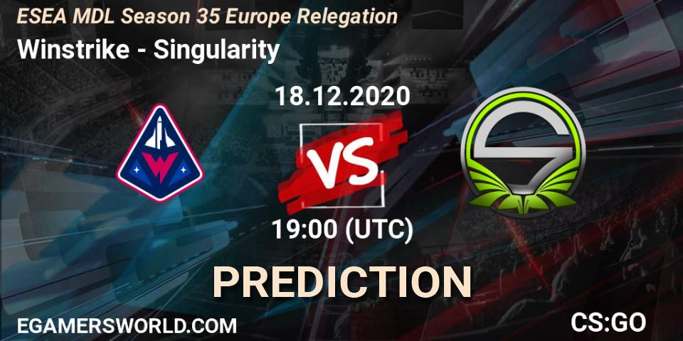 Winstrike - Singularity: Maç tahminleri. 18.12.2020 at 17:00, Counter-Strike (CS2), ESEA MDL Season 35 Europe Relegation