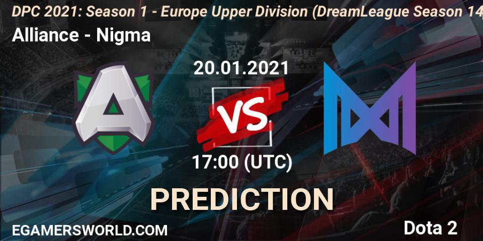 Alliance - Nigma: Maç tahminleri. 20.01.2021 at 16:55, Dota 2, DPC 2021: Season 1 - Europe Upper Division (DreamLeague Season 14)