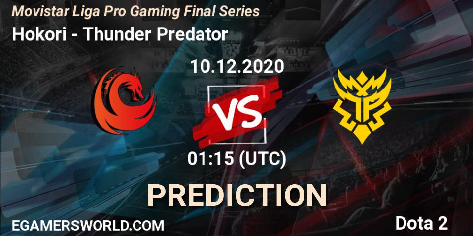 Hokori - Thunder Predator: Maç tahminleri. 10.12.2020 at 01:15, Dota 2, Movistar Liga Pro Gaming Final Series