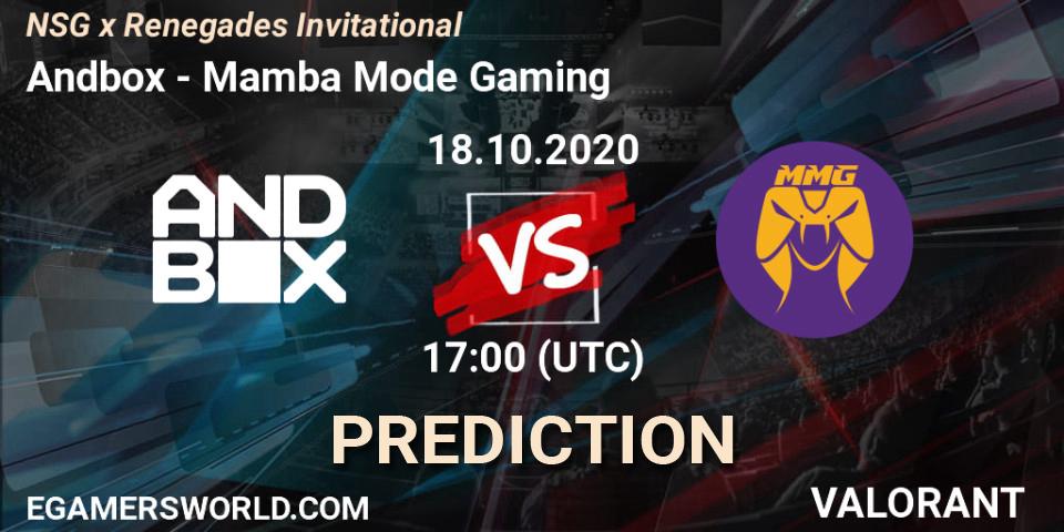 Andbox - Mamba Mode Gaming: Maç tahminleri. 18.10.2020 at 17:00, VALORANT, NSG x Renegades Invitational