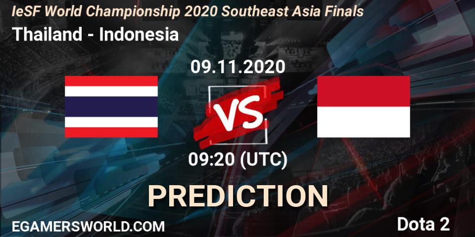 Thailand - Indonesia: Maç tahminleri. 09.11.2020 at 10:00, Dota 2, IeSF World Championship 2020 Southeast Asia Finals