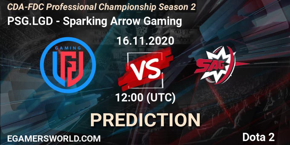 PSG.LGD - Sparking Arrow Gaming: Maç tahminleri. 16.11.2020 at 12:53, Dota 2, CDA-FDC Professional Championship Season 2