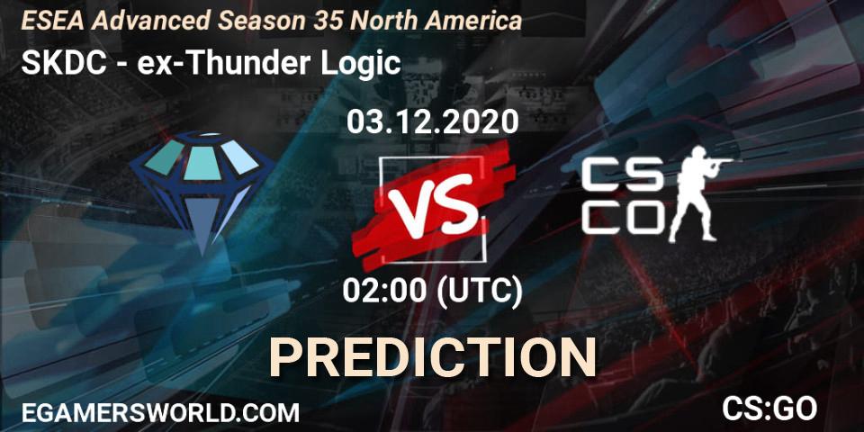 SKDC - ex-Thunder Logic: Maç tahminleri. 03.12.2020 at 02:00, Counter-Strike (CS2), ESEA Advanced Season 35 North America