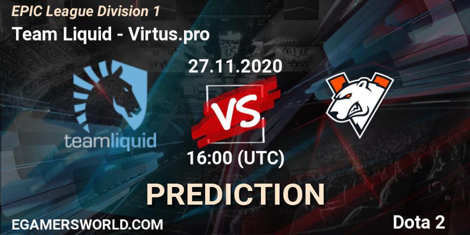 Team Liquid - Virtus.pro: Maç tahminleri. 27.11.2020 at 13:04, Dota 2, EPIC League Division 1